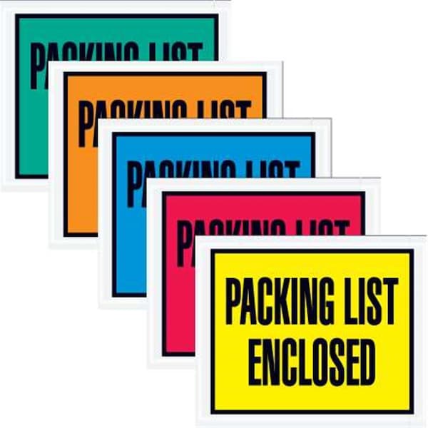 Bondad 10 x 12 in. 2 Mil Poly Orange Packing List Enclosed Envelopes - Orange - 12in. W x 10in. L BO3344812 - main